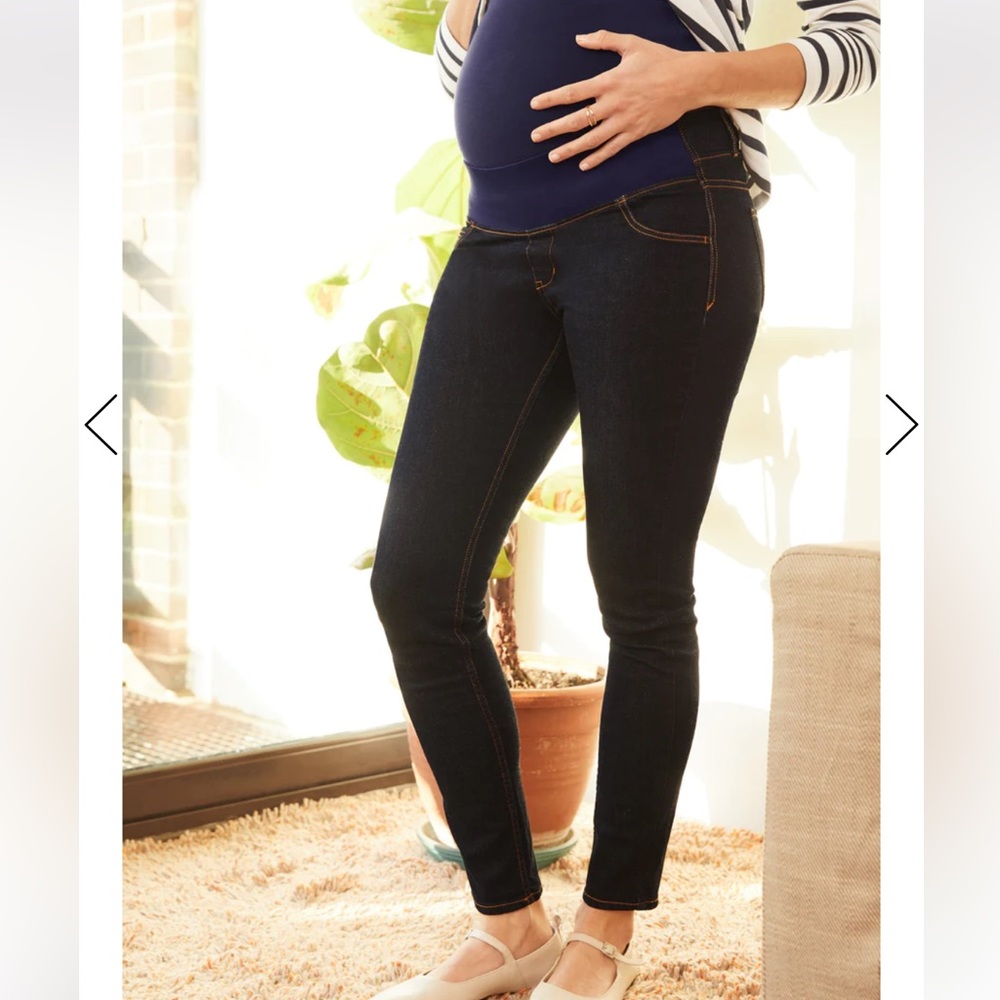 🇵🇹 ISABELLA OLIVER Organic Cotton Maternity Jeans US 2 Sz 25 Stretch Denim